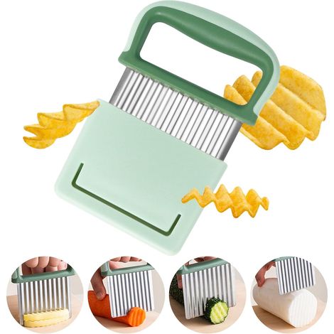 Wellenförmiger Pommes-Frites-Schneider, Kartoffelschneider, Pommes-Frites-Schneider aus Edelstahl, Wellenschneider für Pommes Frites (1/5)
