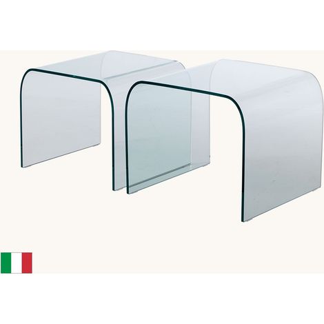 Tavolino da caffè in Vetro Curvato Trasparente L 48 Made in Italy - Bis (1/3)