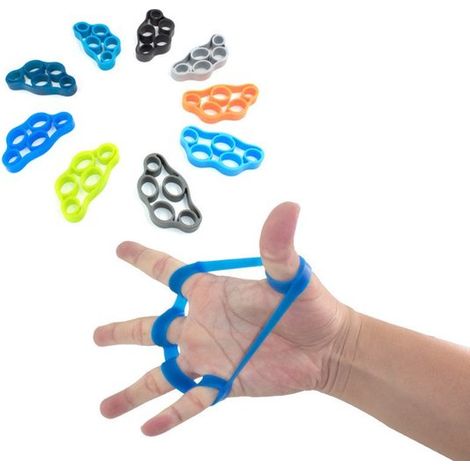 Juego de 5 piezas de fortalecedores de dedos de silicona y entrenador de resistencia para manos para rehabilitación. (1/5)