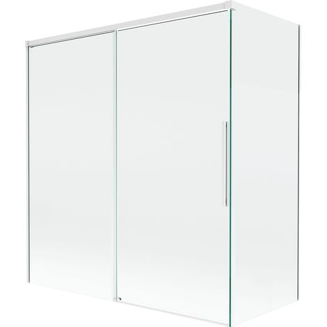 Paroi de douche Mexen Rox à 2 volets coulissants 150 + 70 x 150 cm, transparent, blanc - 8C9-150-070-20-00