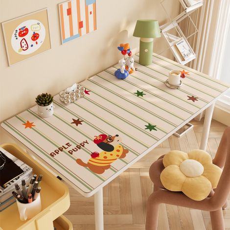 Ede Chien Pomme d'Automne, 40-60 cm (Cuir) Tapis de bureau imperméable et résistant à l'huile, découpe personnalisable, tapis en cuir lavable et facile à nettoyer. (1/5)