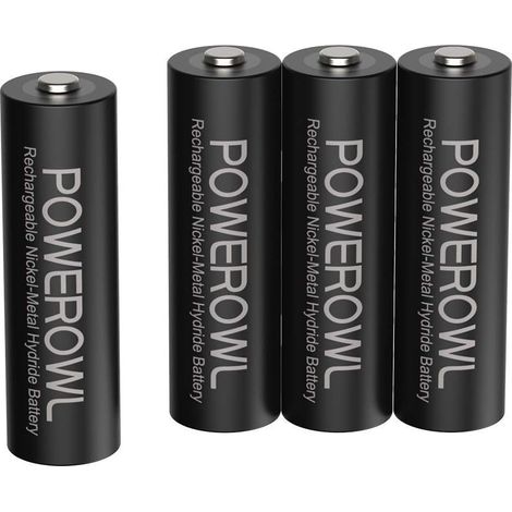 4pcs Piles AA Rechargeables 2800mAh 1,2V LR6 NiMH Batterie Rechargeable 1200 Cycles Haute Capacité Accu (1/5)
