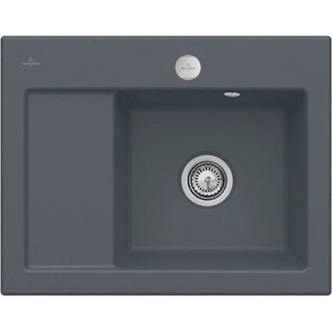 Villeroy & Boch Subway 45 - Lavello in ceramica 65x51 cm, comando eccentrico, CeramicPlus, grafite 331302I4