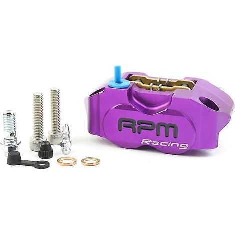 Étrier de frein à disque de moto Rpm Caliper, entraxe 82 mm, universel, compatible avec disques flottants de 200 mm et 220 mm, avec support adaptateur – violet