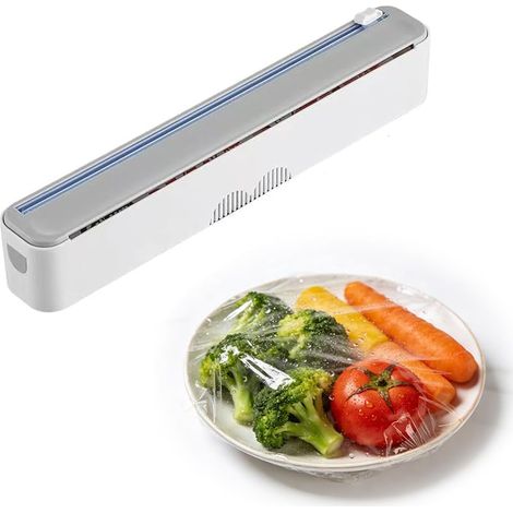 Derouleur Film Alimentaire Magnétique, Distributeur Papier Aluminium et Film avec Lames Tranchantes, Coupeur Mural Amélioré, Distributeur Film Alimentaire pour Tiroirs de Cuisine (1/5)