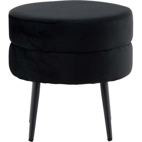Pot Pouf Ø40cm Velour schwarz.