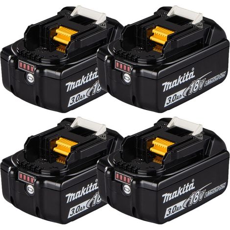 MAKITA Pack de 4 Batteries Li-Ion 18V 3Ah BL1830B