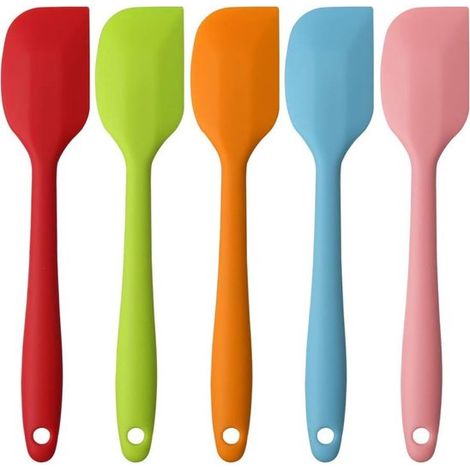 5 espátulas de silicona,Utensilios de cocina de silicona,hornear y remover (21 cm/8,2 pulgadas) (1/5)
