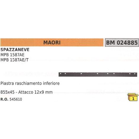 Piastra raschiamento inferiore 855x45mm attacco 12x9mm spazzaneve MAORI