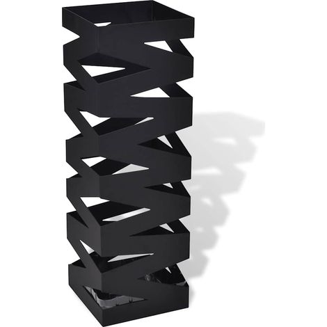 Porte-parapluie carré Noir Acier 48,5 cm (1/5)