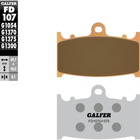 Plaquettes de frein Galfer KH158 en métal fritté (or) Sport