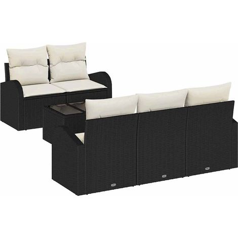 Maison Exclusive - Gartensofa-set Schwarz 55 x 55 x 37 cm Poly-Ra