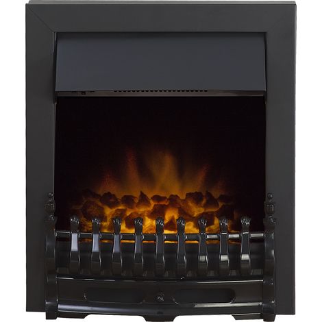 Adam Blenheim Black Inset Electric Fire Coal Heater Heating Real Flame Effect (1/5)