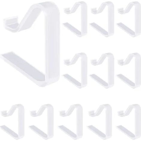Ensemble de 12 Pinces à Nappe en Plastique Transparent, Adaptées aux Tables de 3,5 à 5 cm d'Épaisseur, pour, Mariages, Restaurants (1/5)