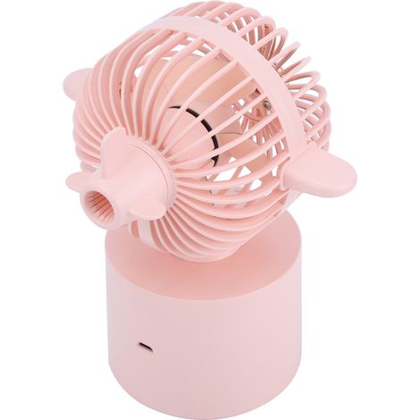 Tragbarer, wiederaufladbarer Tischventilator mit Schüttelkopf, USB-Anschluss, rosa, ideal für Studentenwohnheime und Büros. (1/5)