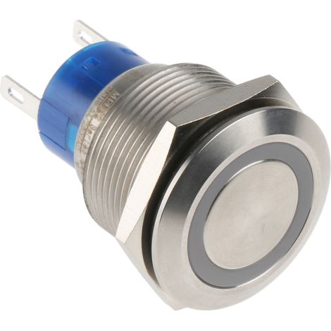 Bouton-poussoir lumineux, LED Jaune, Unipolaire à deux directions (1RT), 3 A, 5 A, Montage panneau ( Prix pour 1 )