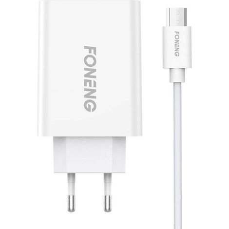 Cargador de pared Foneng EU43 de 10,5 W, 1 cable USB + Micro USB.