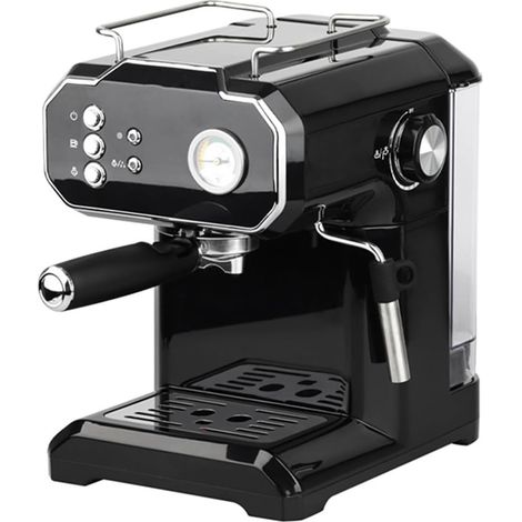 Machine à espresso 1,5L avec mousseur à lait, cafetière électrique automatique compacte pour maison, vapeur commerciale (1/5)