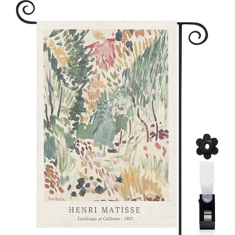 Drapeau de jardin Bienvenue en toile de jute 30 x 45 cm vertical jardin et cour (1/5)