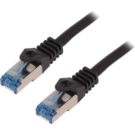 Cable reseau RJ45 male S-FTP Cat 6a noir- 1m