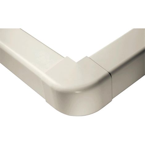 Mc Distribution – Coude extérieur 90° pour goulotte électrique – PVC ivoire RAL9001 – Résistant au feu et antichoc – Dimensions 80 mm