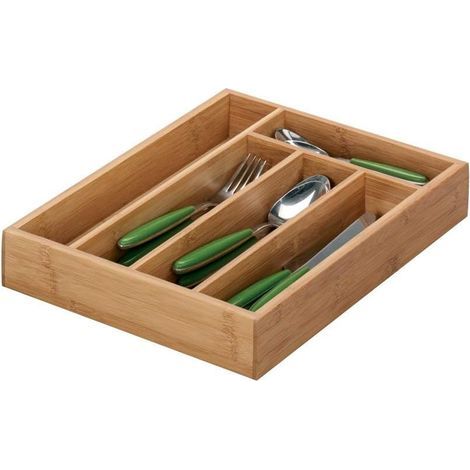 Besteckkasten aus braunem Bambus, 34 x 26 x 5 cm (1/5)