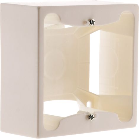 Zenitech – Cadre saillie 80 x 80 x 40 mm – Entraxe 60 mm – Pour installation rapide de prise encastrable – Couleur blanche