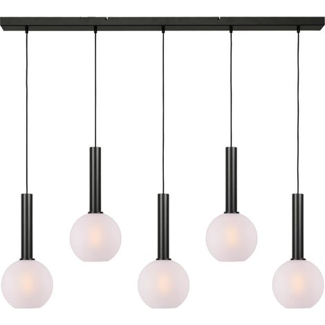 Lampe suspendue 5 lumières Bella 2 avec verre blanc - 2981-05-130-5-06-20 (1/3)