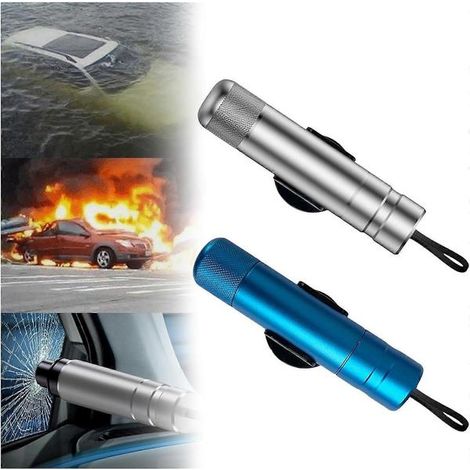 Brise-vitre Breeker, brise-vitre de voiture, lot de 2 marteaux de sécurité pour voiture, outil d'évacuation d'urgence, coupe-ceinture de sécurité, brise-vitre Safehammer utilisable sous l'eau (S) (1/5)