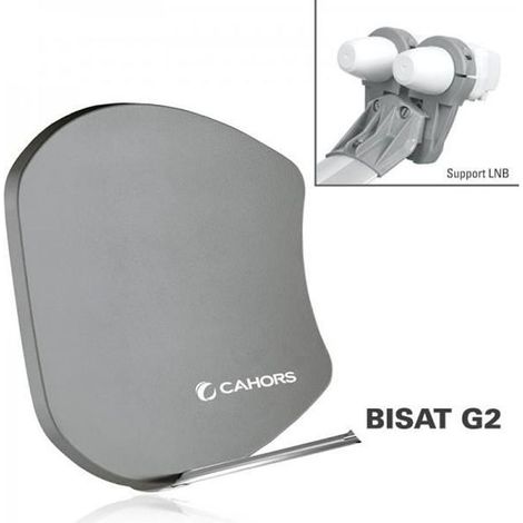 Parabole Satellite - CAHORS - BISAT G2 - Gris - 2 LNB Single - Support 6°