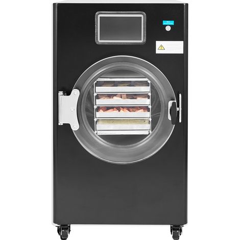 Mophorn Vakuum-Gefriertrockner, 4,8–5,9 kg/Charge, 4-lagige Tabletts, Vakuumpumpe, einstellbarer Timer und Temperaturregelung, für Obst, Gemüse, Fleisch, Schwarz