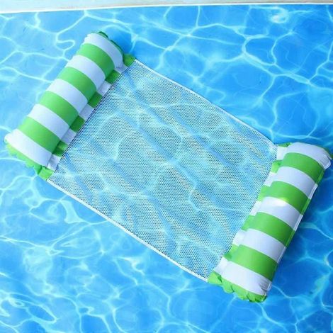 VertBouée gonflable en filet, hamac aquatique pliable de 125 à 70 cm, matelas de piscine multifonction pour adultes (1/4)