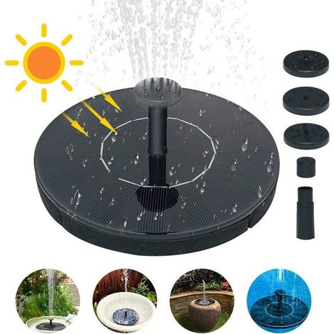 Fontaine solaire flottante, pompe à eau solaire 1,5 W pour fontaines, abreuvoirs à oiseaux, petits bassins, aquariums... - RWJardin / bassins d'agrément / fontaines pour bassins d'agrément (1/5)