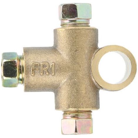 Raccord en T pour frein avec 3 écrous mâles, léger et de haute qualité, compatible avec les tuyaux M10 3/16 po (10 mm) et les accessoires automobiles. (1/5)