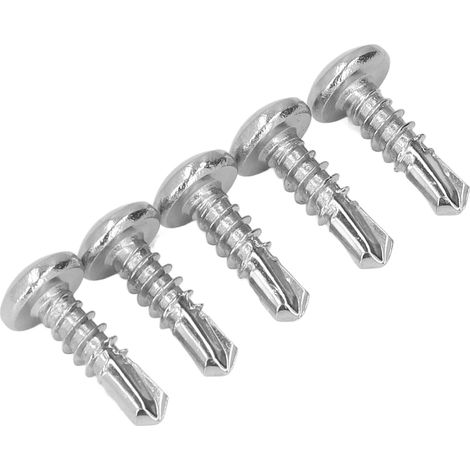 Vis à bois autoforeuse tête ronde, 200 pièces, inox 304, 4,8x16mm, visserie pour bricolage et créations DIY. (1/5)