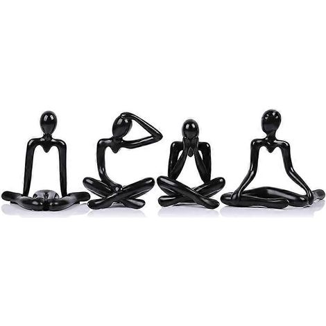 Set mit 4 Denkerfiguren, Bibliotheksdekoration, schwarze Denkerfiguren - Dekorieren Sie Ihr Zuhause, abstrakte Kunstskulpturen (1/5)