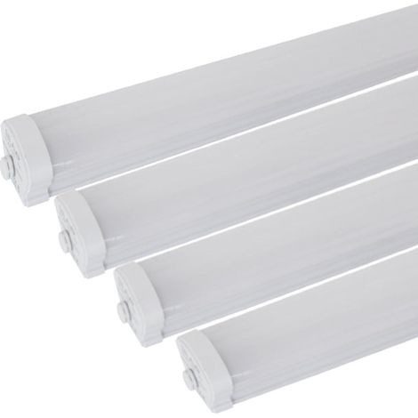 Réglette LED étanche 120cm 36W IP65 - Pack de 4 / Blanc Neutre - SILUMEN