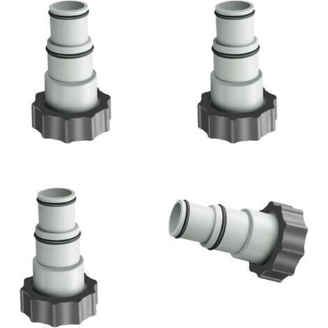 4-teiliges Pool-Adapterset, Ersatzschlauchadapter für Intex A-Serie mit Gewinde, 1,5" und 1,25" Schlauchdurchmesser, Pumpenadapter für Poolsets - Crezuo