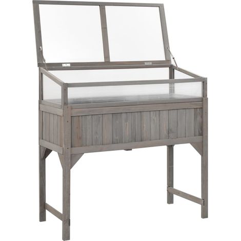 Maison Exclusive - Hochbeet mit Gewächshaus 110x54x120 cm Massivh