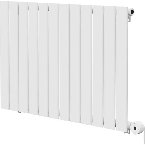 Hudson White 600mm x 908mm Horizontal Digital Thermostatic Electric Single Panel Radiator (1/5)