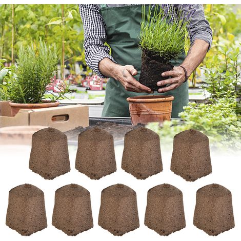 50 tapones de inicio Environet para germinación hidropónica y sustrato para macetas, virutas de bambú negro de 30x30x40 mm para plántulas de frutales, flores y plantas medicinales. (1/5)