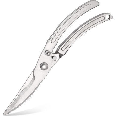 Robuste Fleischschere aus Edelstahl mit Fischschuppermesser, ein vielseitiges Küchenwerkzeug für präzises und effizientes Schneiden. (1/5)