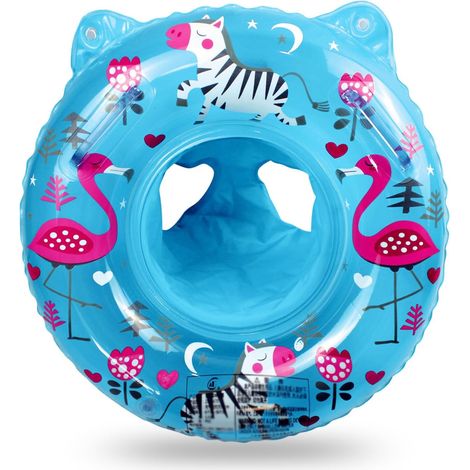 Anneau de natation bébé – PVC écologique non toxique – Deux chambres à air séparées – Double poignée – Coussin de siège épais gonflable – Pour baignoire, piscine, sports nautiques (1/4)