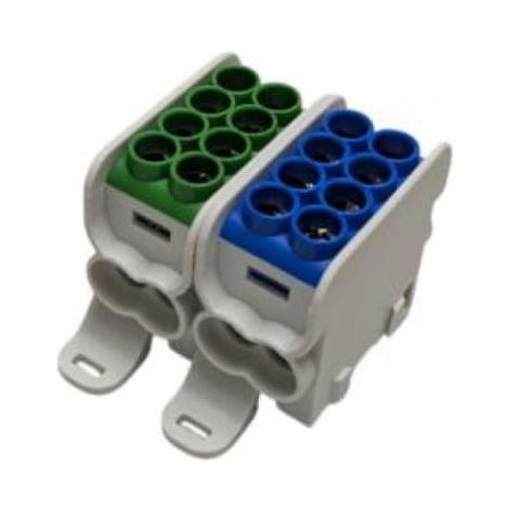 Blocco di distribuzione HLAK25 (MAG) 2P blu, verde 2xAl/Cu 25mm+16mm 1000VAC/1500VDC MAG2251BG0