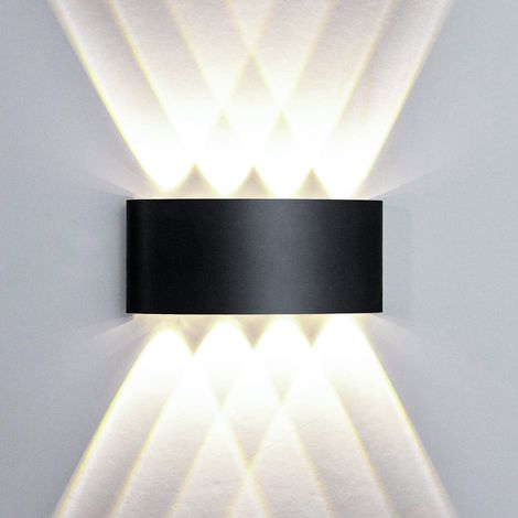 Applique murale LED pour intérieur et extérieur, lampe de jardin en aluminium 8 W, applique murale 8 LED, étanche IP65, lumière naturelle 4 500 K (1/5)