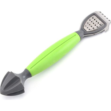 1 Zitronenschäler mit bequemen Kunststoffgriffen, Multifunktions-Reibe aus Edelstahl, 3-in-1-Zitrus-Limettenschneider, Schälen, Entsaften (grün) (1/4)