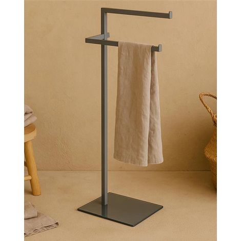 Semplice Piantana Portasciugamani grigio con base in vetro 810011 (1/3)