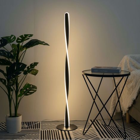 Lampadaire H120 cm torsade noir LED - Kazan (1/5)
