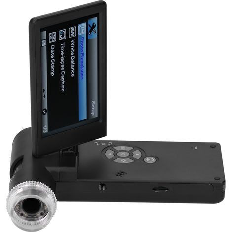 Handmikroskop mit 4-Zoll-LCD-Bildschirm, polarisierender Beleuchtung, 1080/720p, 100–240 V, EU-Stecker (1/5)
