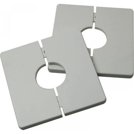 Set of 2 square pipe covers made of self-adhesive PVC plastic for shower hoses with 33 mm diameter (1/4)